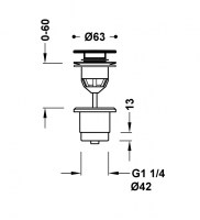 MEDIDAS VALVULA LAVABO CLICK TRES